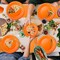 210pcs Orange Paper Plates Disposable Tableware Party Supplies (Orange Color)
